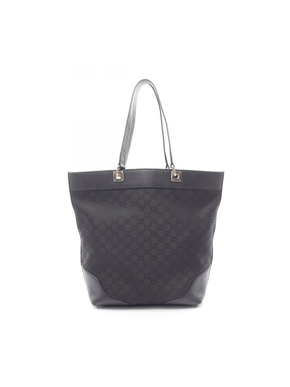Gucci Tote GG Pattern Black Nylon Leather - Picture 1 of 11